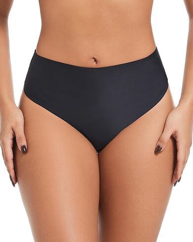 Women's Sexy High Waisted High Cut Cheeky Thong Bikini Swimsuit Bathing Suit Bottoms in Saudi Arabia