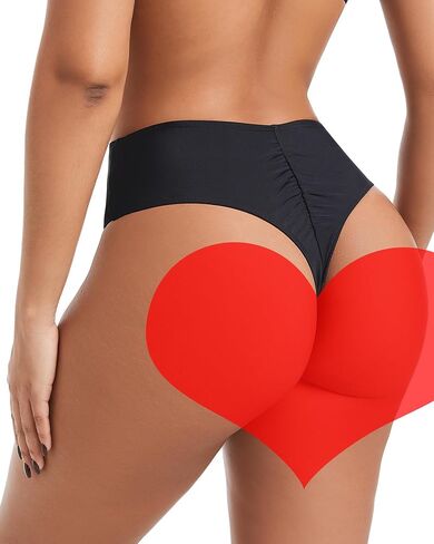 Women's Sexy High Waisted High Cut Cheeky Thong Bikini Swimsuit Bathing Suit Bottoms in Saudi Arabia