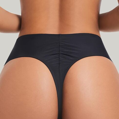Women's Sexy High Waisted High Cut Cheeky Thong Bikini Swimsuit Bathing Suit Bottoms in Saudi Arabia
