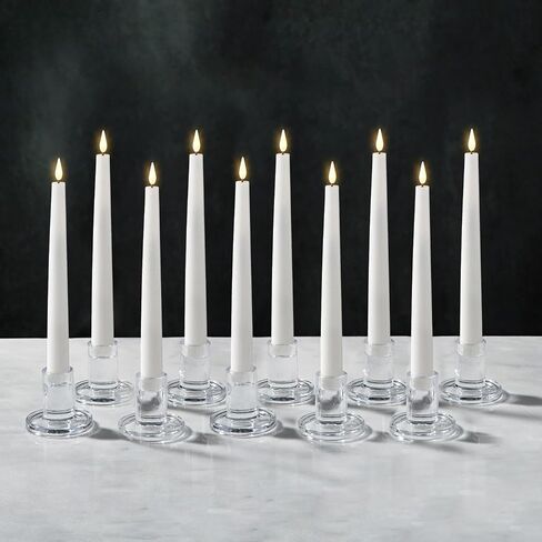 LampLust Clear Candle Holders for Candlesticks,10 Pack, 2.5 in, Glass Candlestick Holder, Fits Standard Tapered Candles, Decorative Candle Holders for Table Centerpiece, Colorful Modern Candle Holder in Saudi Arabia