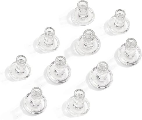 LampLust Clear Candle Holders for Candlesticks,10 Pack, 2.5 in, Glass Candlestick Holder, Fits Standard Tapered Candles, Decorative Candle Holders for Table Centerpiece, Colorful Modern Candle Holder in Saudi Arabia