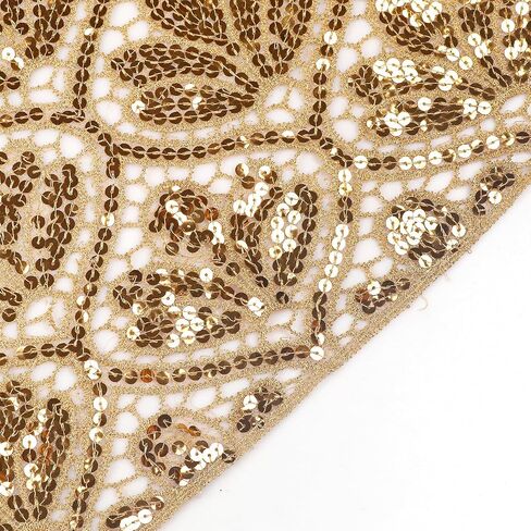 L'VOW Glittering 1920s Scarf for Women Mesh Sequin Wedding Cape Fringed Evening Shawl Wrap in Saudi Arabia
