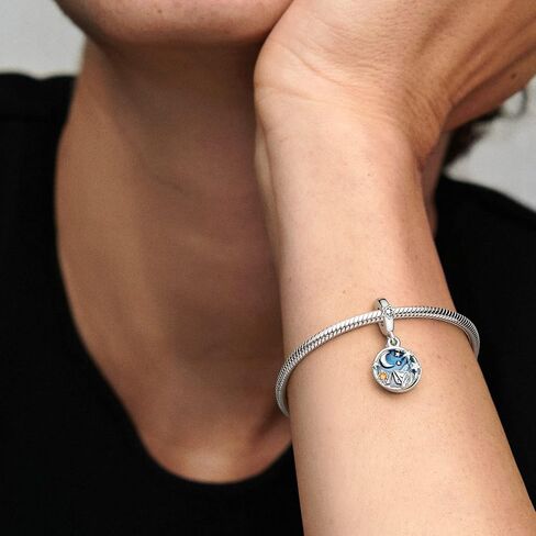 Pandora Camping Night Sky Double Dangle Charm Bracelet Charm Moments Bracelets - Stunning Women's Jewelry - Gift for Women - Made with Sterling Silver, Cubic Zirconia & Enamel in Saudi Arabia