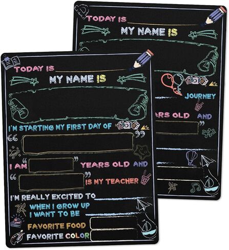 First Day of School Sign, First Day of School Board 11x14 Inch Double Sided Back to School for Boys & Girls, Kindergarten Preschool 1st Grade School Supplies, First and Last Day of School Chalkboard in Saudi Arabia