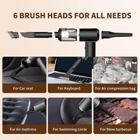 90°Foldable Handheld Car Vacuum Cleaner,14500 PA Handheld Vacuum Cordless Brushless Motor,4-in-1 High Power portable vacuum with LED Light for car, Home, Office in Saudi Arabia