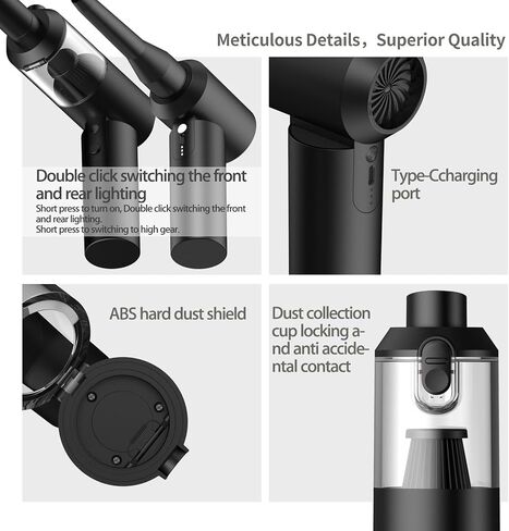 90°Foldable Handheld Car Vacuum Cleaner,14500 PA Handheld Vacuum Cordless Brushless Motor,4-in-1 High Power portable vacuum with LED Light for car, Home, Office in Saudi Arabia