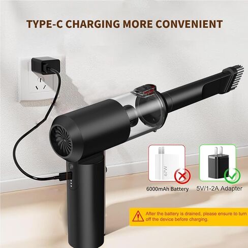90°Foldable Handheld Car Vacuum Cleaner,14500 PA Handheld Vacuum Cordless Brushless Motor,4-in-1 High Power portable vacuum with LED Light for car, Home, Office in Saudi Arabia