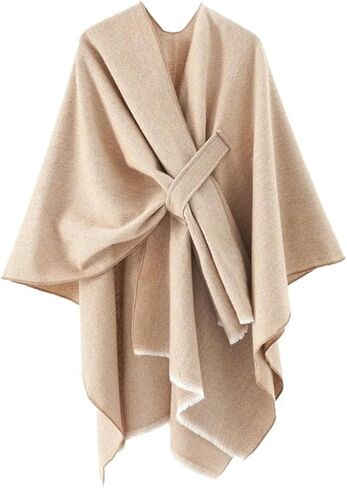 Women's Shawls Wrap Poncho Soft Capes Open Front Cardigan Large Blanket Wraps Cashmere Knitted Cloak Cardigan Warm in Saudi Arabia