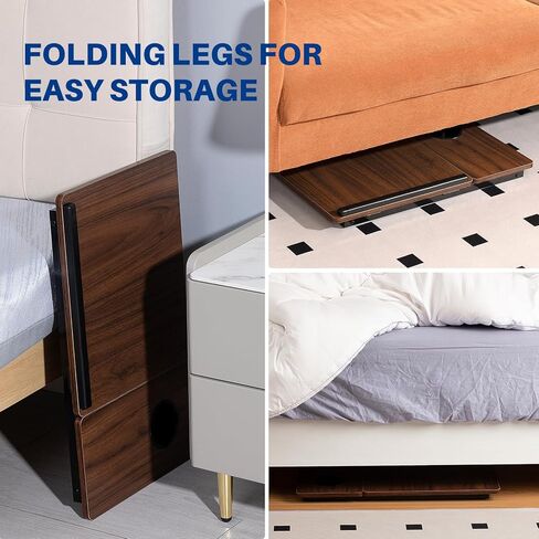 Laptop Desk for Bed Couch, Adjustable Foldable Bed Table with Cup Holder, Breakfast Serving Tray, Portable Laptop Lap Desk Stand for Working Reading Writing Eating Gaming in Bed Sofa Floor in Kuwait