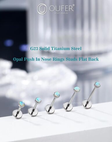 OUFER 2PCS 16G/20G Nose Lip Studs, G23 Solid Titanium Threadless Push in Nose Nostril Lip Labret Medusa Monroe Helix Cartilage Tragus Conch Lobe Piercing Jewelry for Women Men in Saudi Arabia