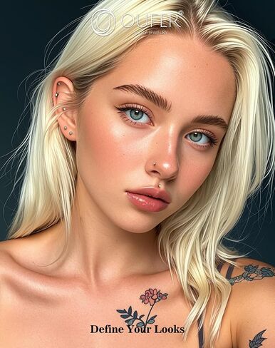 OUFER 2PCS 16G/20G Nose Lip Studs, G23 Solid Titanium Threadless Push in Nose Nostril Lip Labret Medusa Monroe Helix Cartilage Tragus Conch Lobe Piercing Jewelry for Women Men in Saudi Arabia