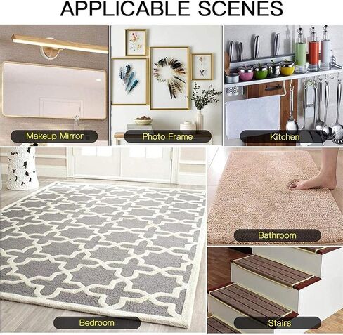Mounting Tape.Adhesive Tape, Double Sided Mounting Carpet Tape Heavy Duty, Traceless Washable Removable Strong Adhesive Rug Tape Gripper, Reusable Clear Anti Slip Gel Grip Tape(2m(6.5ft)) in Saudi Arabia