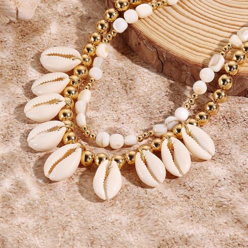 عقد على شكل صدفة شاطئ من Firstmeet Boho مصنوع يدويًا في الصيف على شكل محارة هدية للعطلات للنساء in Saudi Arabia