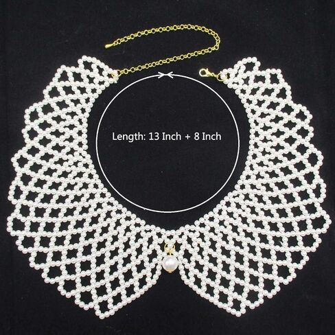طوق قلادة مقلد حبات اللؤلؤ مريلة بيان طوق كاذبة للانفصال للنساء in Kuwait