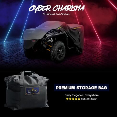 غطاء ATV 600D مقاوم للماء وشديد التحمل وقابل للسحب 4 عجلات، غطاء رباعي يغطي جميع المواسم، مقاوم للطقس في الهواء الطلق، حماية من الأشعة فوق البنفسجية لبولاريس كاواساكي ياماها سوزوكي كان آم أسود/رمادي-M in Kuwait