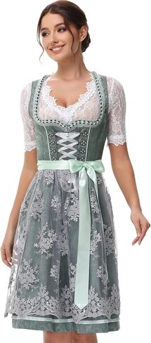 Women's German Dirndl Dress Bavarian Oktoberfest Halloween Carnival Costumes in Saudi Arabia