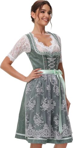 Women's German Dirndl Dress Bavarian Oktoberfest Halloween Carnival Costumes in Saudi Arabia