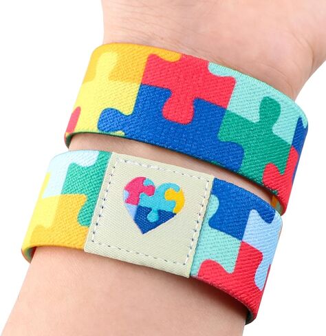 Nanafast Autism Awareness Bracelet - Colorful Elastic Wristband for Women & Men in Saudi Arabia