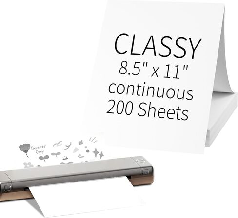 200 Sheets Thermal Printer Paper 8.5 x 11 Inch,Lasting 3 years,US Letter Size Thermal Paper, Compatible with M08F/A40 Thermal Portable Printer, Folded, Continuous Folding in Saudi Arabia