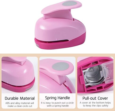 1 Inch Circle Punch, Paper Punch, Hole Punch Circle, Circle Cutters Hole Punches for Paper Crafts DIY, Scrapbooking, Greeting Cards, Artwork, Pink in Saudi Arabia
