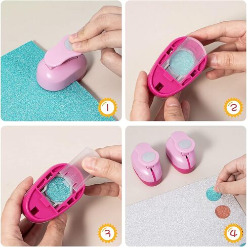 1 Inch Circle Punch, Paper Punch, Hole Punch Circle, Circle Cutters Hole Punches for Paper Crafts DIY, Scrapbooking, Greeting Cards, Artwork, Pink in Saudi Arabia