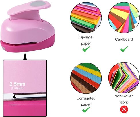 1 Inch Circle Punch, Paper Punch, Hole Punch Circle, Circle Cutters Hole Punches for Paper Crafts DIY, Scrapbooking, Greeting Cards, Artwork, Pink in Saudi Arabia