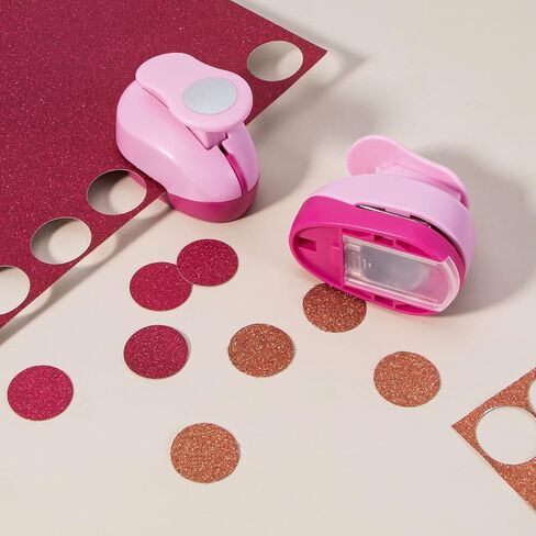 1 Inch Circle Punch, Paper Punch, Hole Punch Circle, Circle Cutters Hole Punches for Paper Crafts DIY, Scrapbooking, Greeting Cards, Artwork, Pink in Saudi Arabia