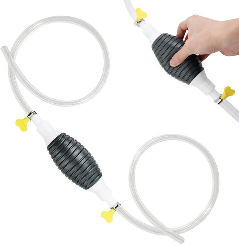 خرطوم سيفون يدوي بطول 4.9 قدم للبنزين، مضخة مصاصة سائلة متعددة الوظائف، مضخة سيفون للغاز والزيت والبنزين وخزان المياه السائل المحمول، مع صمام تدفق وإبزيمين ثابتين in Kuwait