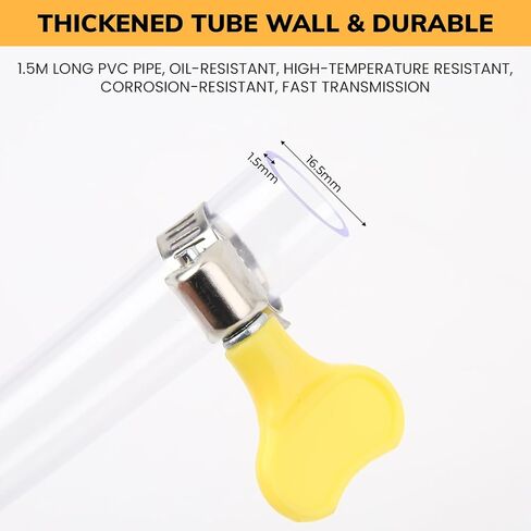 خرطوم سيفون يدوي بطول 4.9 قدم للبنزين، مضخة مصاصة سائلة متعددة الوظائف، مضخة سيفون للغاز والزيت والبنزين وخزان المياه السائل المحمول، مع صمام تدفق وإبزيمين ثابتين in Kuwait