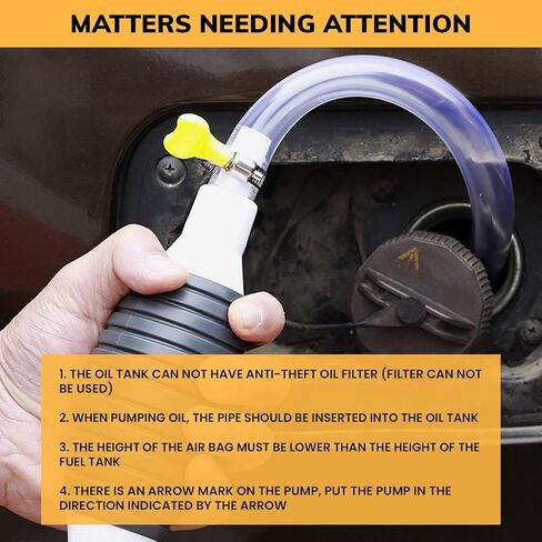 خرطوم سيفون يدوي بطول 4.9 قدم للبنزين، مضخة مصاصة سائلة متعددة الوظائف، مضخة سيفون للغاز والزيت والبنزين وخزان المياه السائل المحمول، مع صمام تدفق وإبزيمين ثابتين in Kuwait