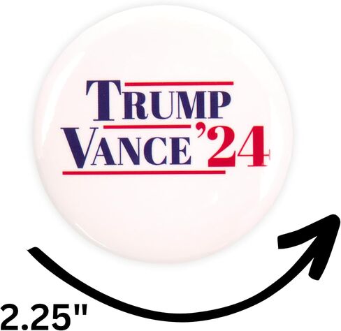 مجموعة أزرار الانتخابات ترامب فانس 24، دبوس الحملة الرئاسية، ملحق جمهوري للمسيرات والتجمعات، 2.25 بوصة (عبوة من 6 قطع) in Kuwait