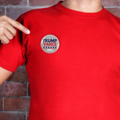 مجموعة أزرار الانتخابات ترامب فانس 24، دبوس الحملة الرئاسية، ملحق جمهوري للمسيرات والتجمعات، 2.25 بوصة (عبوة من 6 قطع) in Kuwait