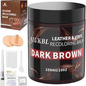 Leather Recoloring Balm, Leather Color Restorer, Leather Restorer for Couches, Leather Scratch Remover, Leather Scratch Repair, Leather Repair Kit for Furniture, Leather Dye (Black)