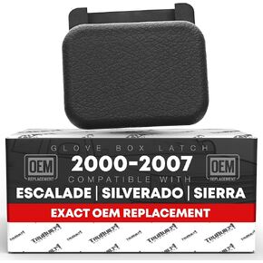 Glove Box Latch Replacement - Compatible with 2000-2007 Chevrolet Tahoe Suburban Avalanche Silverado; GMC Yukon Sierra; Cadillac Escalade - Textured Black, Plastic - OEM 15807880, 15807879, 15807878