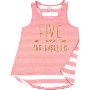 Bump and Beyond Designs Girl 5th Birthday Outfit Five Year Old Birthday Girl Tank Top
