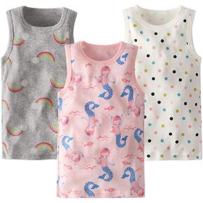 Girls Undershirts Toddler Tank Tops Cotton 3-Pack