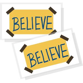 Lasso Believe Sign Inspiration Card | 50 Pack 2x3.5In inches Business Size Wallet Sized Cards For and Hand Outs Ted Taped Up Sign, TED-B-Y-219