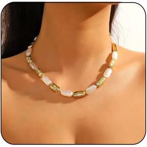 Pearl Choker Necklace for Women Statement Pearl Necklace Vintage Pearl Splice Necklace Adjustable Pearl Necklace Simple Pearl Jewelry Gift