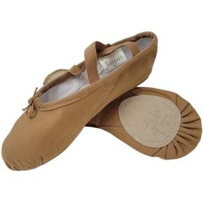 Ballet Shoes for Women, Men & Children, Durable Cotton Canvas, Adjustable Width, Split Sole, 6 Skin Tone Shades