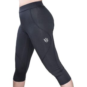 Vital Salveo-Germanium Compression Women Capri Leggings with High Waist, Body Slimming Pants for Running, Jogging