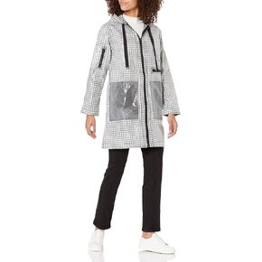 RACHEL Rachel Roy Women's Raincoat, Gingham, L