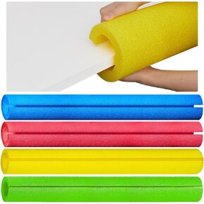 4 Pcs Hanaive 40 Inch x 4.1 Inch Jumbo Pool Noodles Bulk Pool Noodles Foam Large Pre Slit Clamp Foam Protection Foam Tube Swim Noodles for Swimming Floating Craft Projects Padding Bumper (Black)