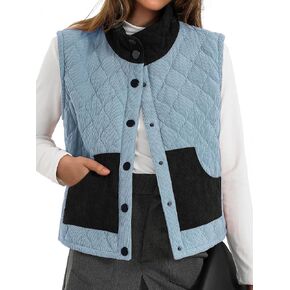 سترة منتفخة للنساء من Loemes موضة خريف 2024 وياقة واقفة بدون أكمام وأزرار سفلية معطف شتوي عصري ملابس خارجية in Kuwait