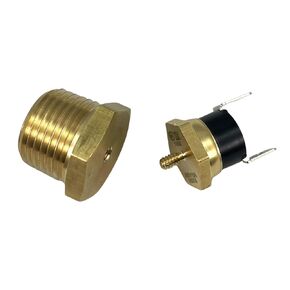 American Volt Electric Radiator Fan Thermostat Temperature Switch Replacement with Thread-in Brass Probe (1/2" NPT, 210'F On - 195'F Off) 12 Month Warranty