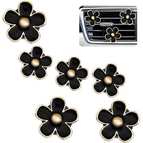 6 Pcs Daisy Flower Air Vent Clip Air Conditioning Outlet Clip Car Air Freshener Clip Car Interior Decor Charm Colorful Car Interior Accessories for Girls Women(White)