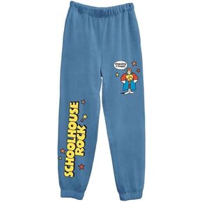 Ripple Junction Schoolhouse Rock Women's Jogger Fleece Sweatpant Knowledge is Power Graphic Print Officially Licensed