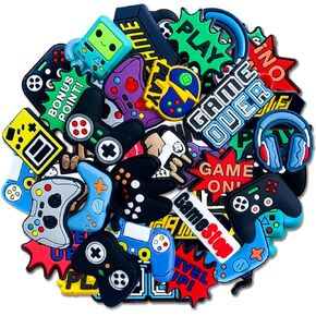 20 35Pcs Video Game Shoe Charms Fit for Croc Clog Sandals Decoration, Cute Shoe Charms for Kids Teens Party Favor