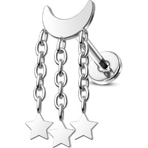 G23 Solid Titanium Cartilage Earrings Stud 16G Helix Tragus Earrings for Women Conch Medusa Helix Piercing Jewelry Surgical Steel Hypoallergenic
