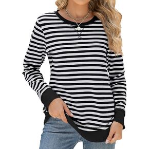 LOMON Crewneck بلوزات المرأة لينة كم طويل البلوز القمم بلوزات المرأة خفيفة الوزن فضفاضة تناسب in Kuwait