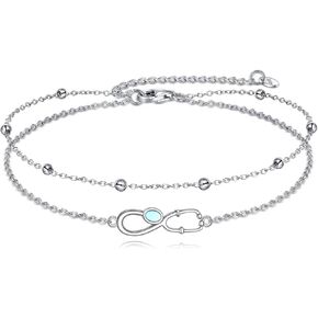 TIGER RIDER Dragonfly Anklet Sterling Silver Dragonfly Gifts Jewelry for Women with Crystal Birthday Anniversary
